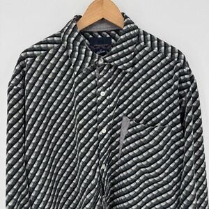 Phat Farm XL Button Up Shirt Geometric Pattern Long Sleeve Mens Y2K